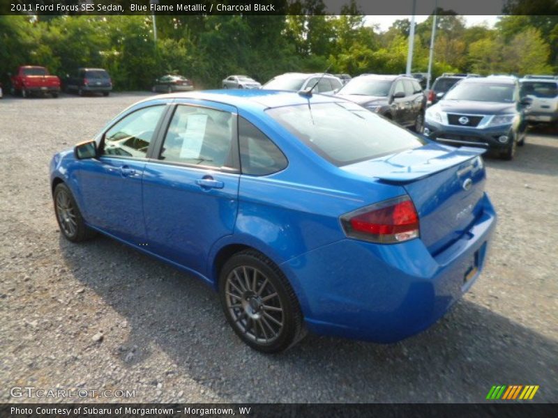 Blue Flame Metallic / Charcoal Black 2011 Ford Focus SES Sedan