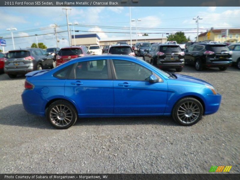 Blue Flame Metallic / Charcoal Black 2011 Ford Focus SES Sedan