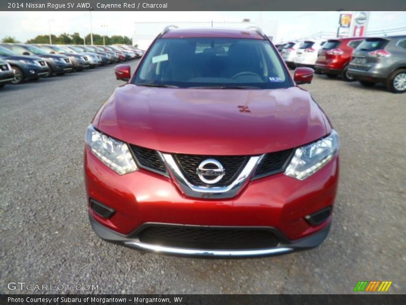 Cayenne Red / Charcoal 2014 Nissan Rogue SV AWD