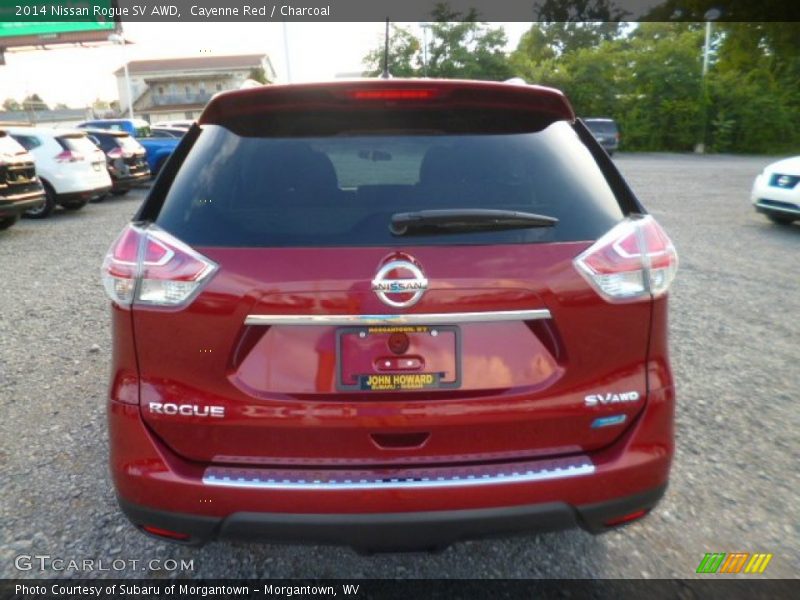 Cayenne Red / Charcoal 2014 Nissan Rogue SV AWD