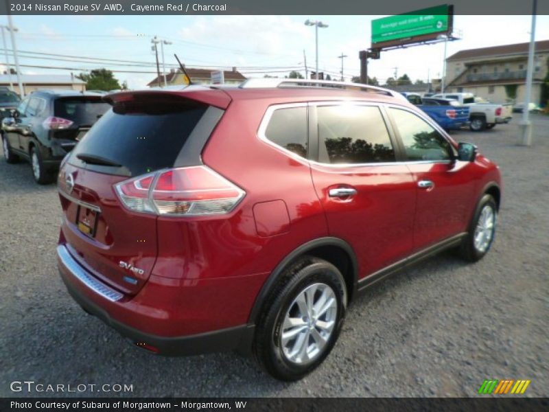 Cayenne Red / Charcoal 2014 Nissan Rogue SV AWD