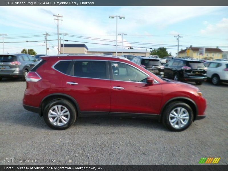 Cayenne Red / Charcoal 2014 Nissan Rogue SV AWD
