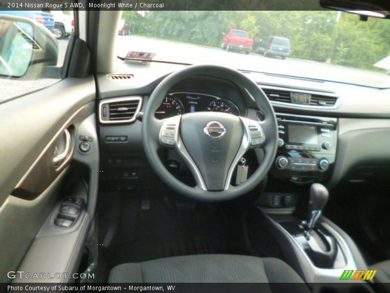 Moonlight White / Charcoal 2014 Nissan Rogue S AWD