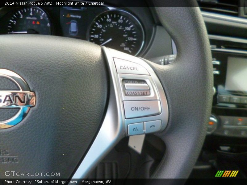 Moonlight White / Charcoal 2014 Nissan Rogue S AWD