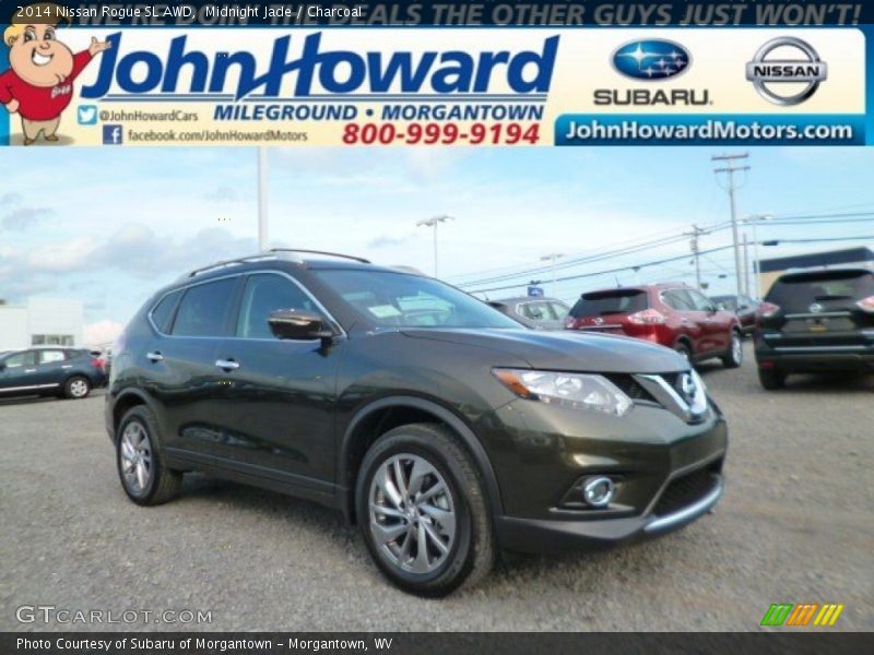 Midnight Jade / Charcoal 2014 Nissan Rogue SL AWD