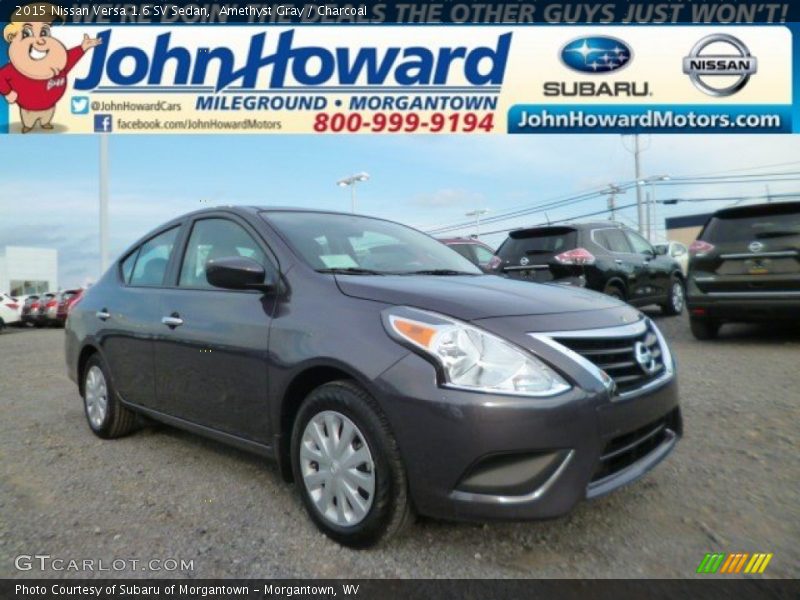 Amethyst Gray / Charcoal 2015 Nissan Versa 1.6 SV Sedan