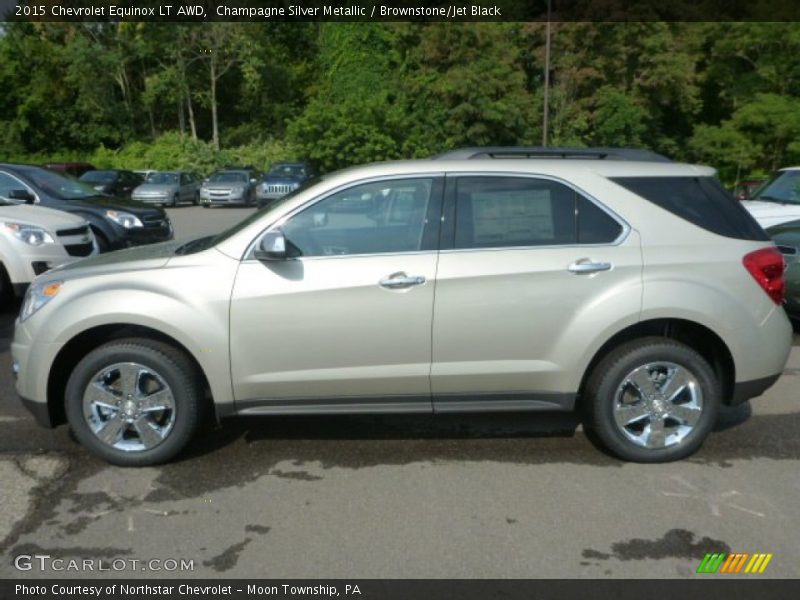 Champagne Silver Metallic / Brownstone/Jet Black 2015 Chevrolet Equinox LT AWD