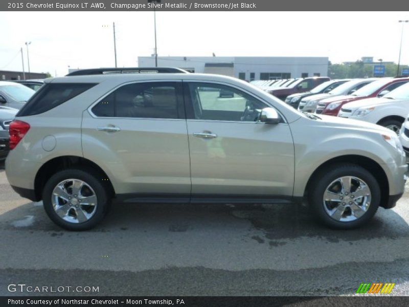 Champagne Silver Metallic / Brownstone/Jet Black 2015 Chevrolet Equinox LT AWD