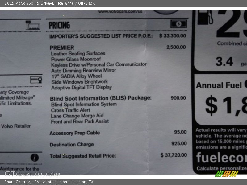 Ice White / Off-Black 2015 Volvo S60 T5 Drive-E