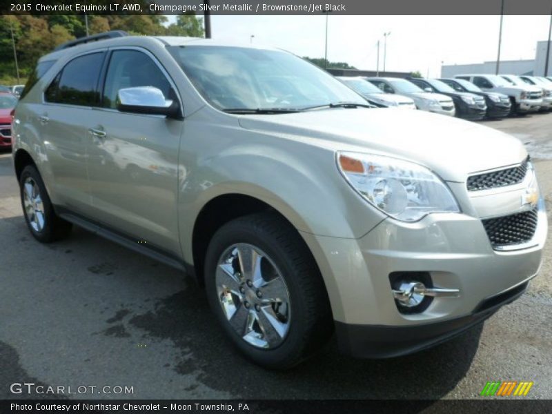 Champagne Silver Metallic / Brownstone/Jet Black 2015 Chevrolet Equinox LT AWD