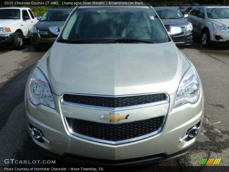 Champagne Silver Metallic / Brownstone/Jet Black 2015 Chevrolet Equinox LT AWD