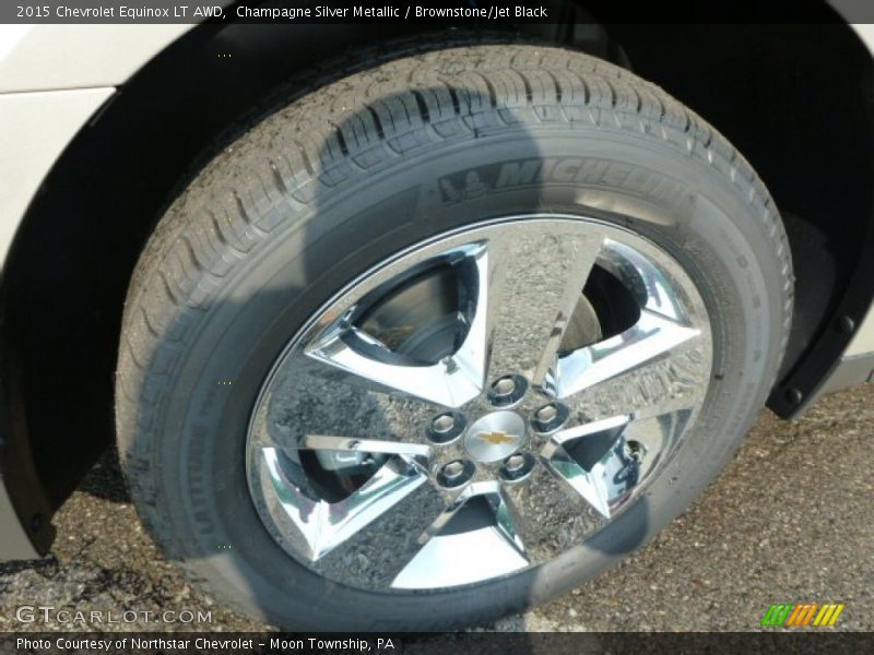 Champagne Silver Metallic / Brownstone/Jet Black 2015 Chevrolet Equinox LT AWD