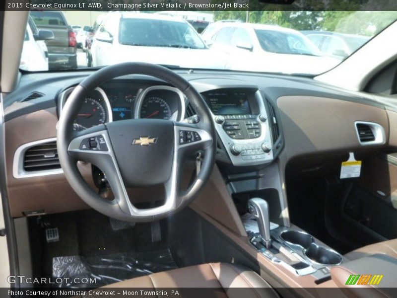 Champagne Silver Metallic / Brownstone/Jet Black 2015 Chevrolet Equinox LT AWD
