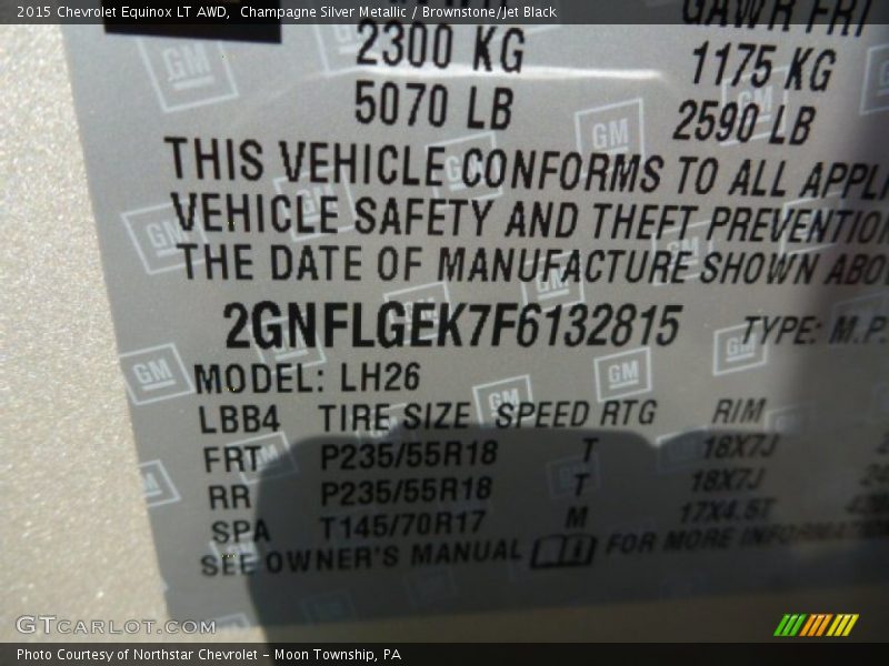 Champagne Silver Metallic / Brownstone/Jet Black 2015 Chevrolet Equinox LT AWD