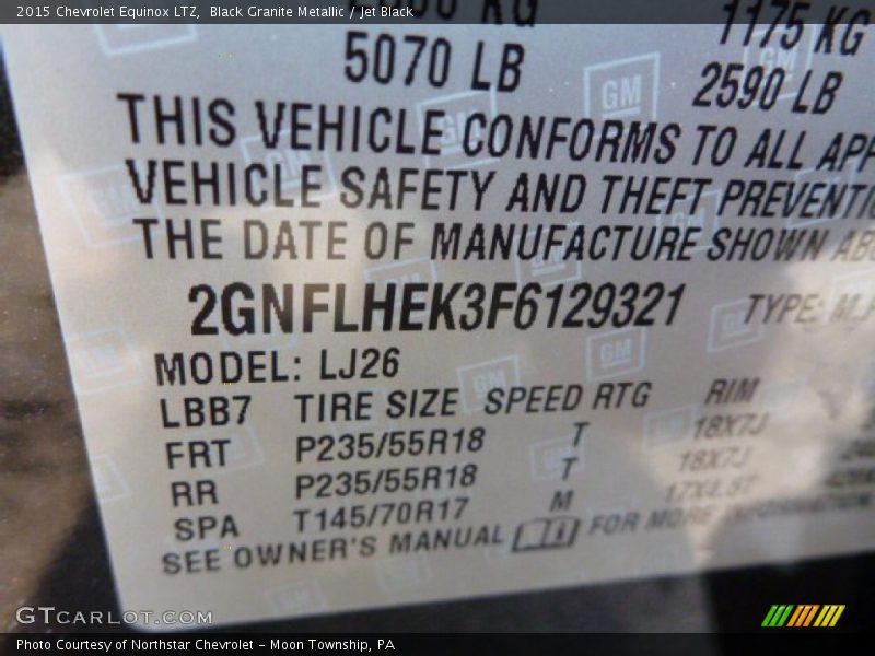Black Granite Metallic / Jet Black 2015 Chevrolet Equinox LTZ