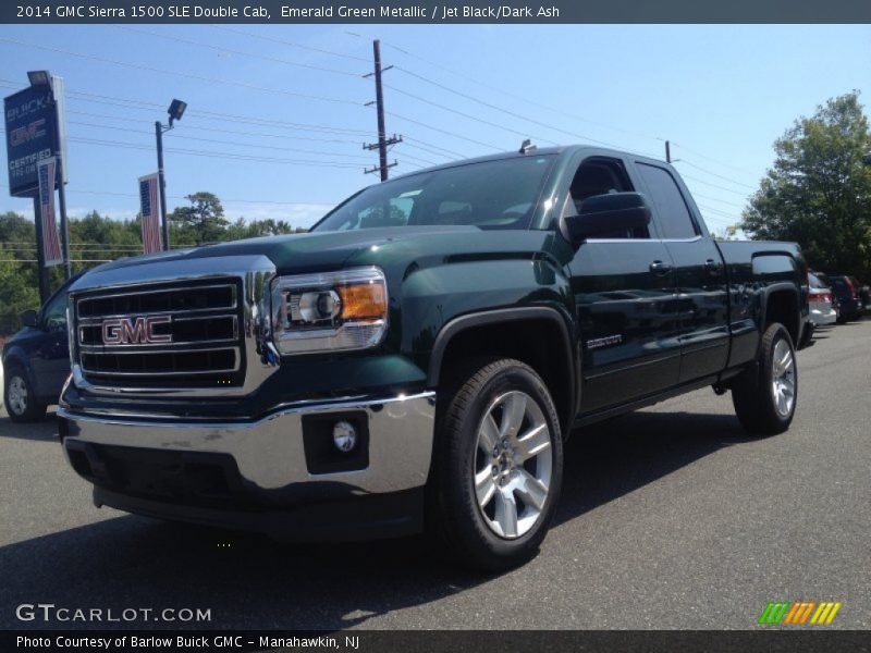 Emerald Green Metallic / Jet Black/Dark Ash 2014 GMC Sierra 1500 SLE Double Cab