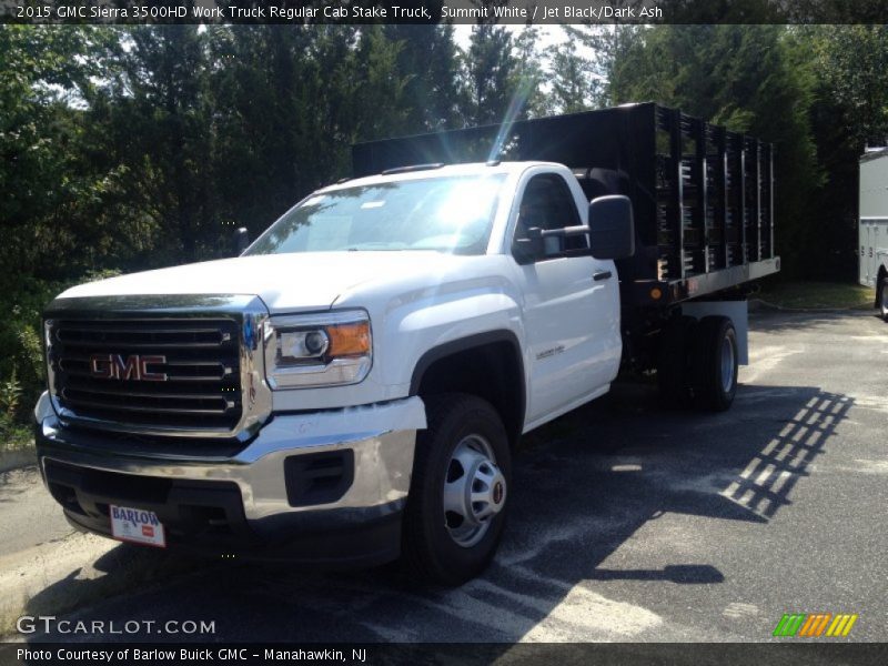 Summit White / Jet Black/Dark Ash 2015 GMC Sierra 3500HD Work Truck Regular Cab Stake Truck