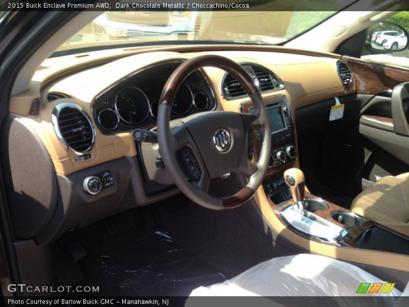 Dark Chocolate Metallic / Choccachino/Cocoa 2015 Buick Enclave Premium AWD