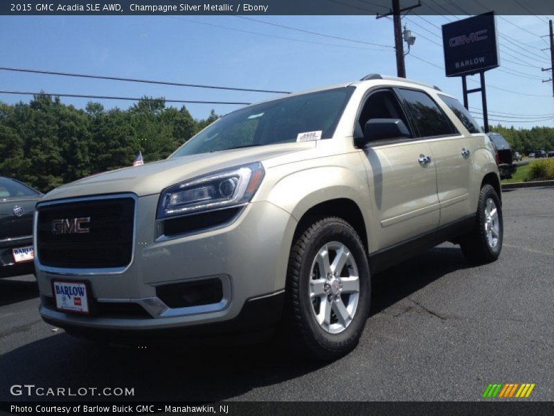 Champagne Silver Metallic / Ebony 2015 GMC Acadia SLE AWD