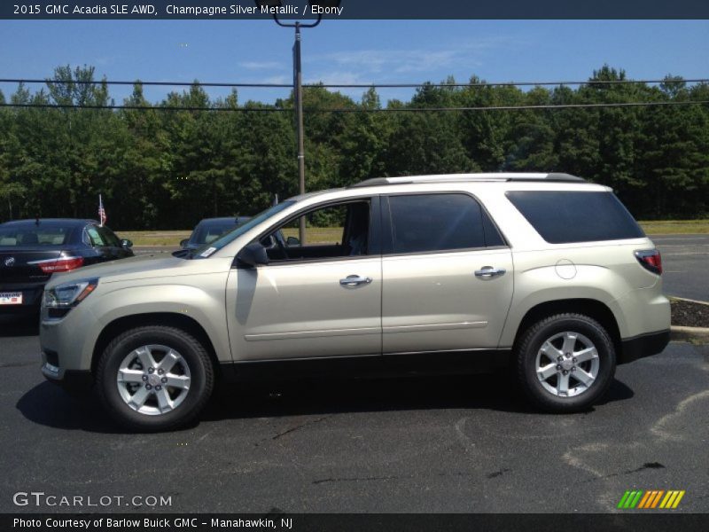 Champagne Silver Metallic / Ebony 2015 GMC Acadia SLE AWD