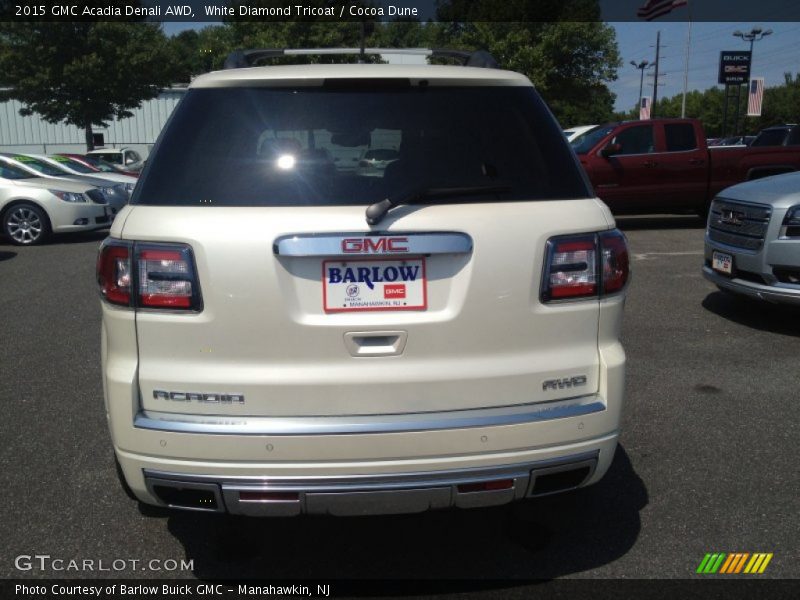 White Diamond Tricoat / Cocoa Dune 2015 GMC Acadia Denali AWD