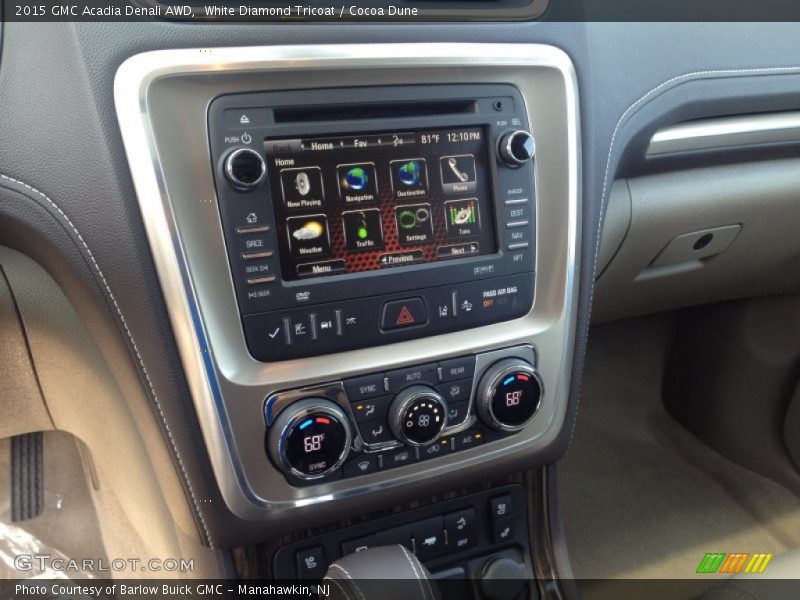 White Diamond Tricoat / Cocoa Dune 2015 GMC Acadia Denali AWD