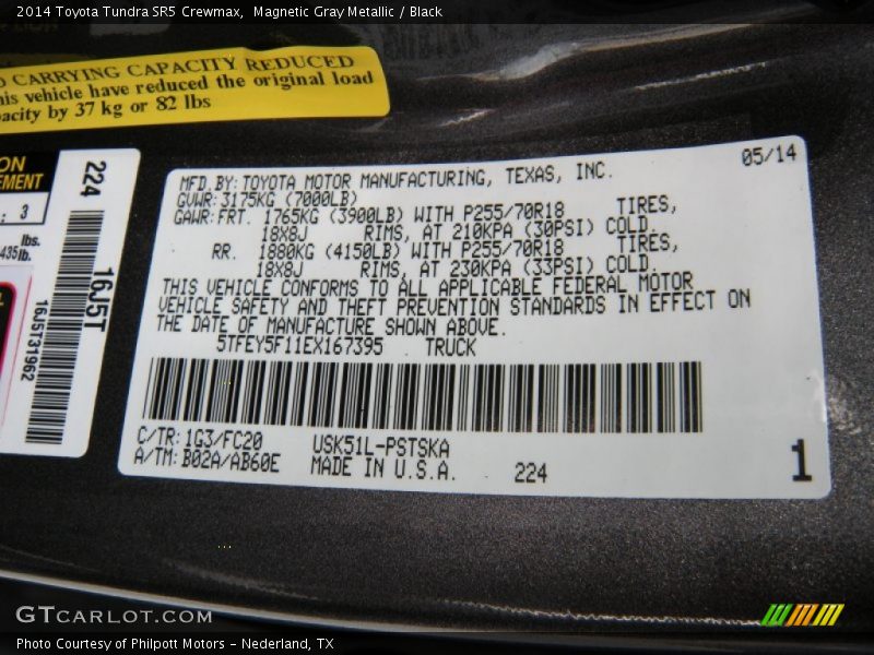 Magnetic Gray Metallic / Black 2014 Toyota Tundra SR5 Crewmax