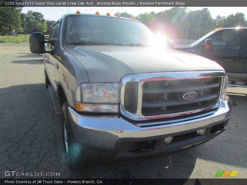 Arizona Beige Metallic / Medium Parchment Beige 2003 Ford F250 Super Duty Lariat Crew Cab 4x4