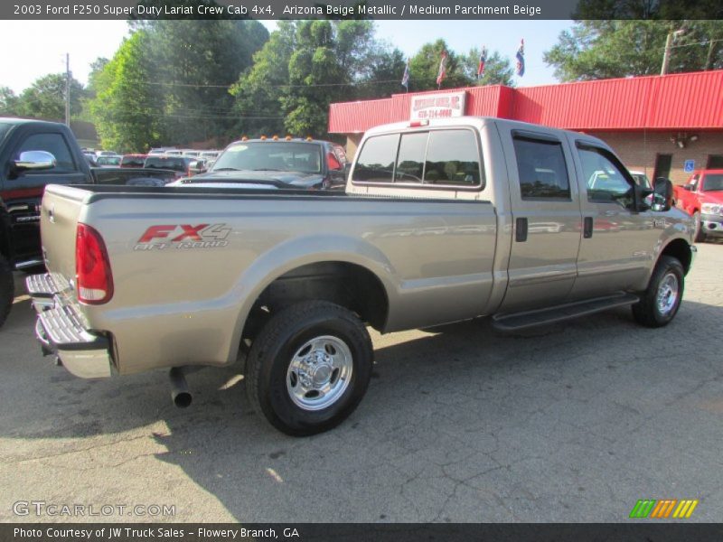 Arizona Beige Metallic / Medium Parchment Beige 2003 Ford F250 Super Duty Lariat Crew Cab 4x4
