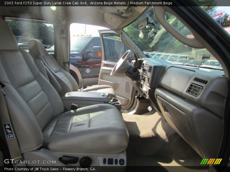 Arizona Beige Metallic / Medium Parchment Beige 2003 Ford F250 Super Duty Lariat Crew Cab 4x4