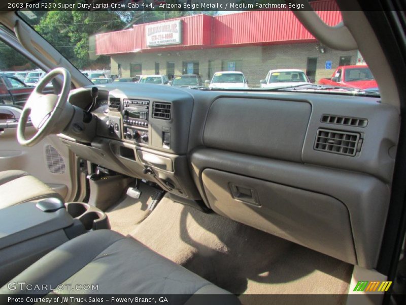 Arizona Beige Metallic / Medium Parchment Beige 2003 Ford F250 Super Duty Lariat Crew Cab 4x4