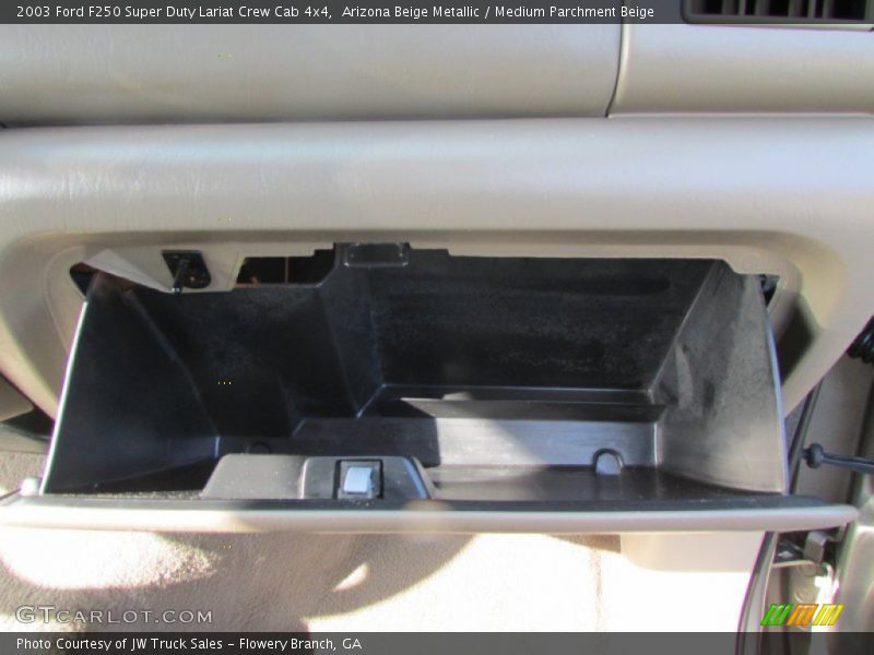 Arizona Beige Metallic / Medium Parchment Beige 2003 Ford F250 Super Duty Lariat Crew Cab 4x4