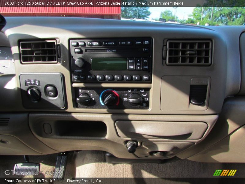 Arizona Beige Metallic / Medium Parchment Beige 2003 Ford F250 Super Duty Lariat Crew Cab 4x4