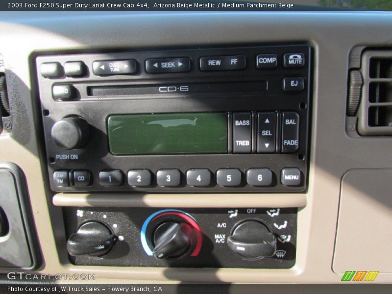 Arizona Beige Metallic / Medium Parchment Beige 2003 Ford F250 Super Duty Lariat Crew Cab 4x4