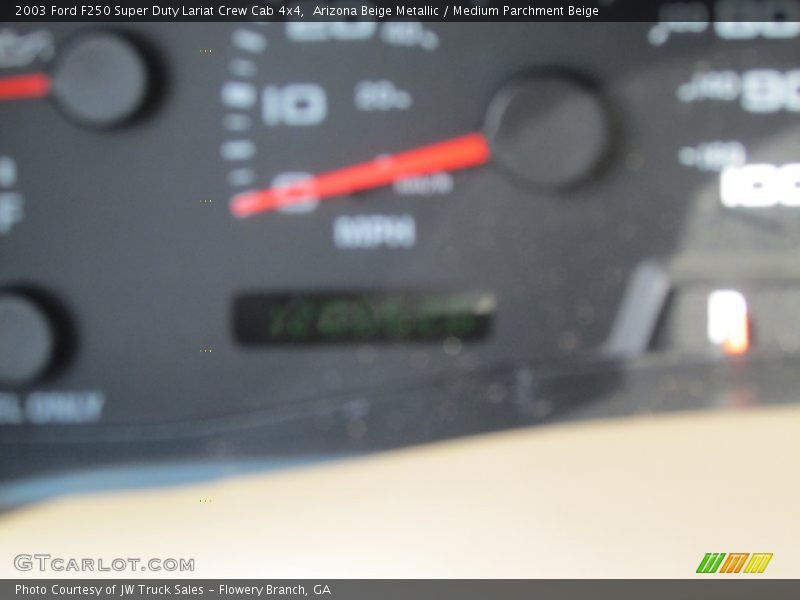 Arizona Beige Metallic / Medium Parchment Beige 2003 Ford F250 Super Duty Lariat Crew Cab 4x4