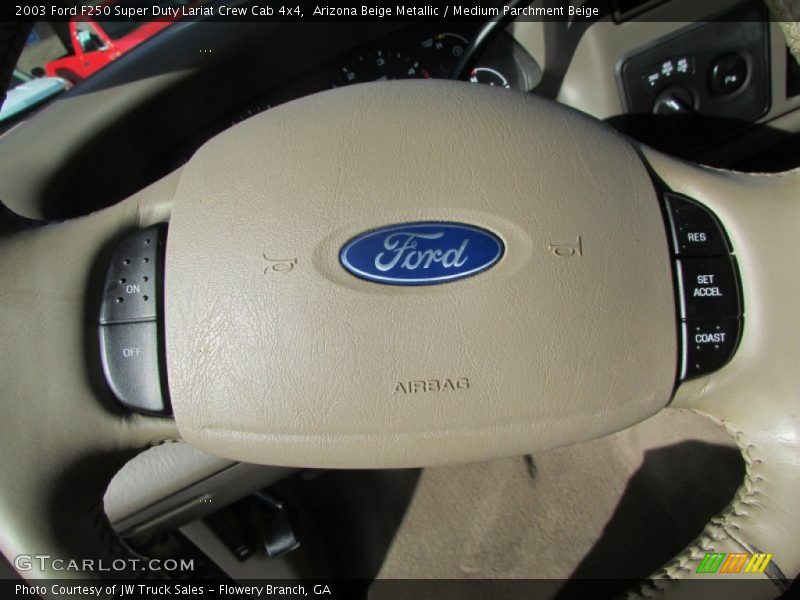 Arizona Beige Metallic / Medium Parchment Beige 2003 Ford F250 Super Duty Lariat Crew Cab 4x4