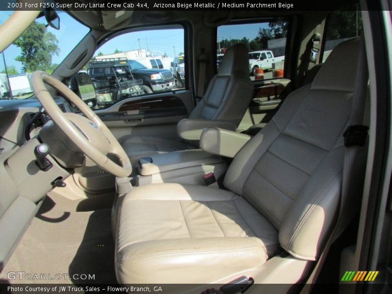 Arizona Beige Metallic / Medium Parchment Beige 2003 Ford F250 Super Duty Lariat Crew Cab 4x4
