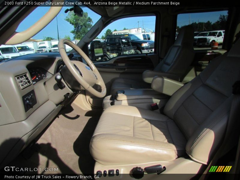 Arizona Beige Metallic / Medium Parchment Beige 2003 Ford F250 Super Duty Lariat Crew Cab 4x4
