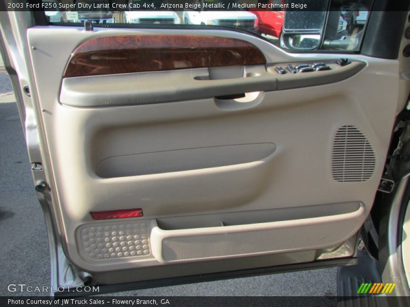 Arizona Beige Metallic / Medium Parchment Beige 2003 Ford F250 Super Duty Lariat Crew Cab 4x4