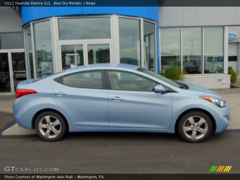 Blue Sky Metallic / Beige 2012 Hyundai Elantra GLS