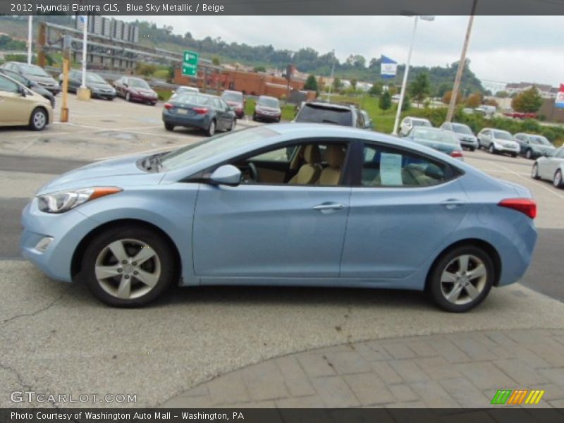 Blue Sky Metallic / Beige 2012 Hyundai Elantra GLS