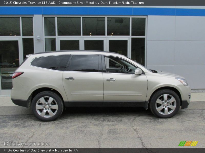 Champagne Silver Metallic / Dark Titanium/Light Titanium 2015 Chevrolet Traverse LTZ AWD