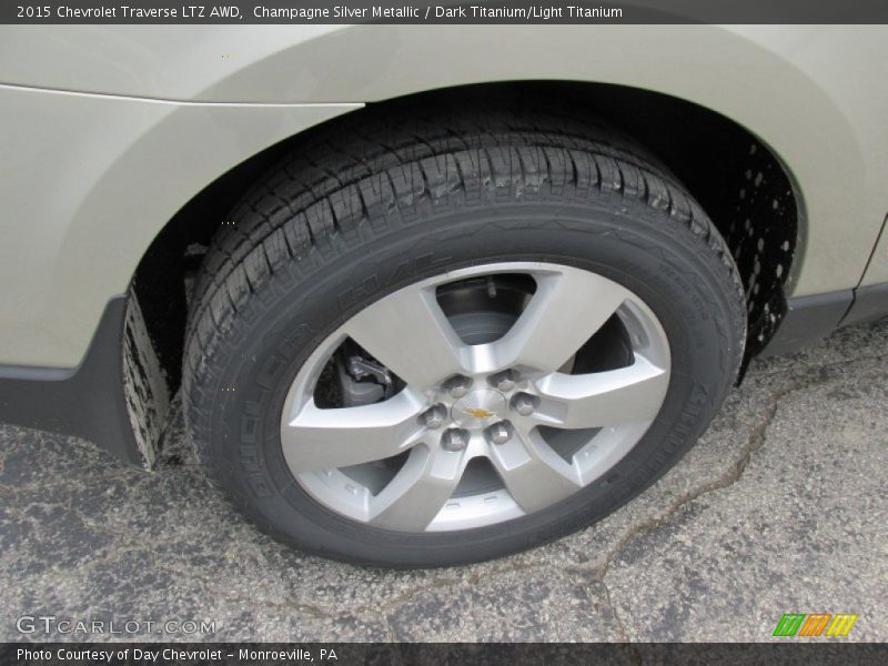 Champagne Silver Metallic / Dark Titanium/Light Titanium 2015 Chevrolet Traverse LTZ AWD