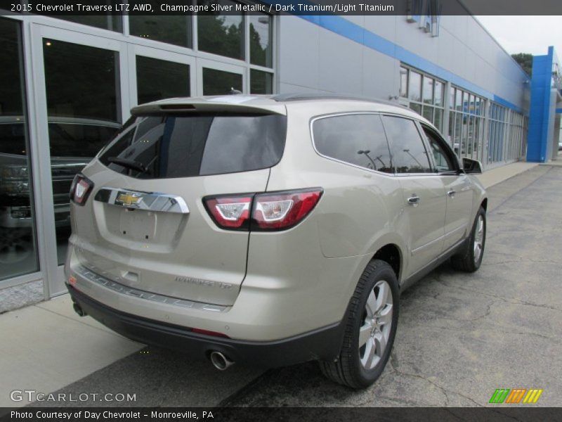 Champagne Silver Metallic / Dark Titanium/Light Titanium 2015 Chevrolet Traverse LTZ AWD