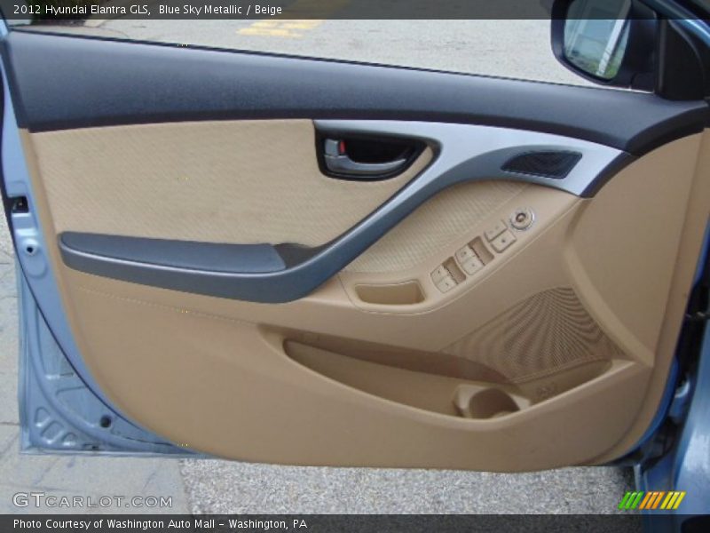 Blue Sky Metallic / Beige 2012 Hyundai Elantra GLS