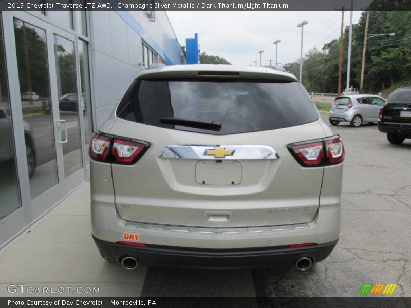 Champagne Silver Metallic / Dark Titanium/Light Titanium 2015 Chevrolet Traverse LTZ AWD