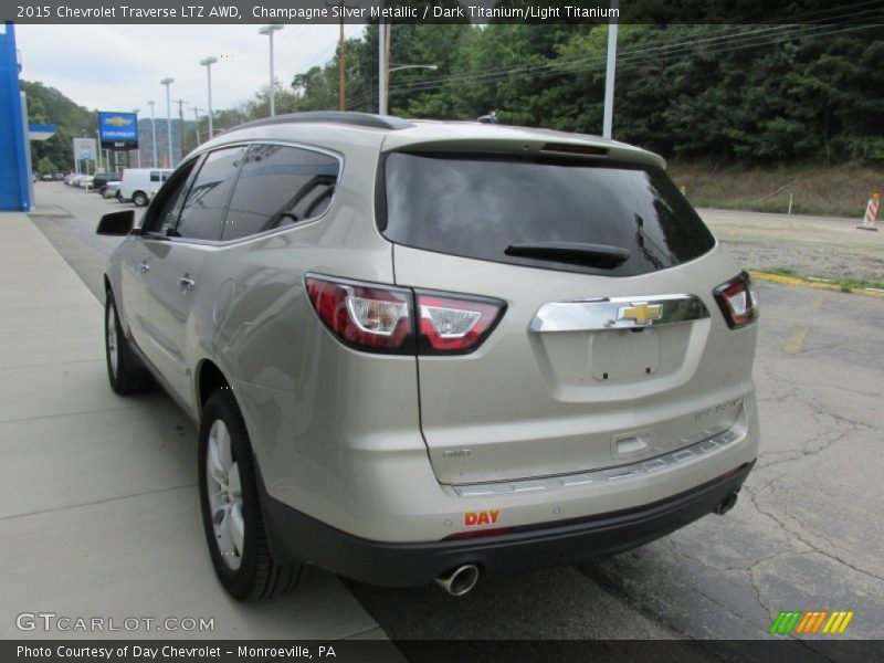 Champagne Silver Metallic / Dark Titanium/Light Titanium 2015 Chevrolet Traverse LTZ AWD
