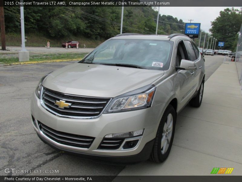 Champagne Silver Metallic / Dark Titanium/Light Titanium 2015 Chevrolet Traverse LTZ AWD