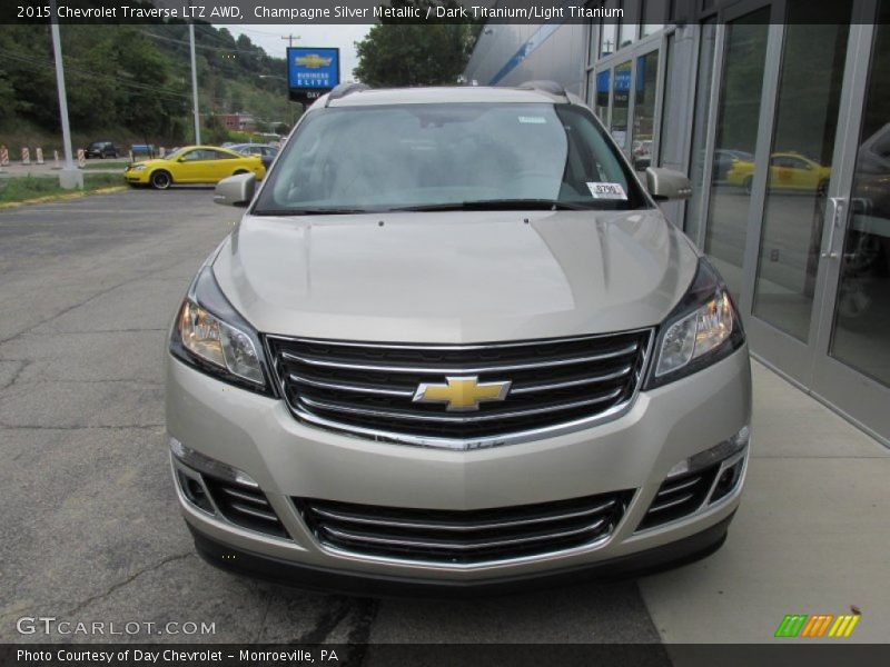 Champagne Silver Metallic / Dark Titanium/Light Titanium 2015 Chevrolet Traverse LTZ AWD
