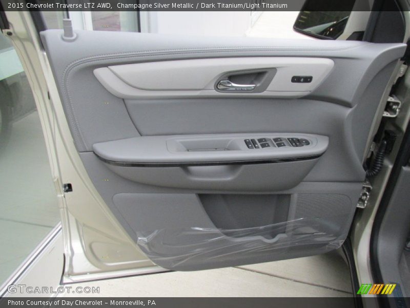 Champagne Silver Metallic / Dark Titanium/Light Titanium 2015 Chevrolet Traverse LTZ AWD